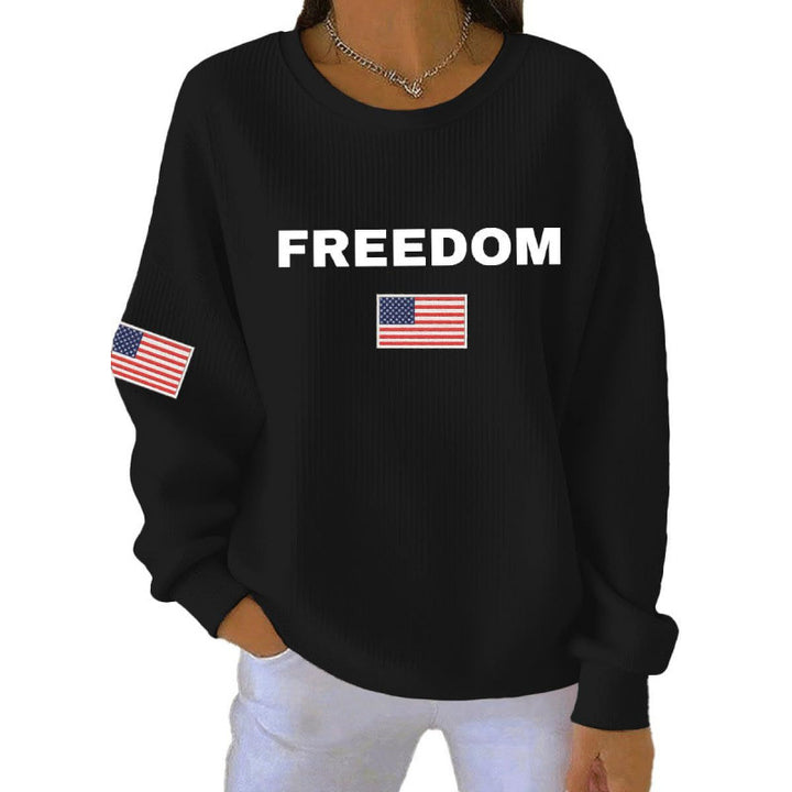 Damen Komfortabler Sweatshirt mit markantem Schriftzug Echoarchiv