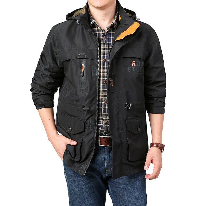 Herren Praktische Übergangsjacke mit Multifunktionalen Taschen Echo Archiv