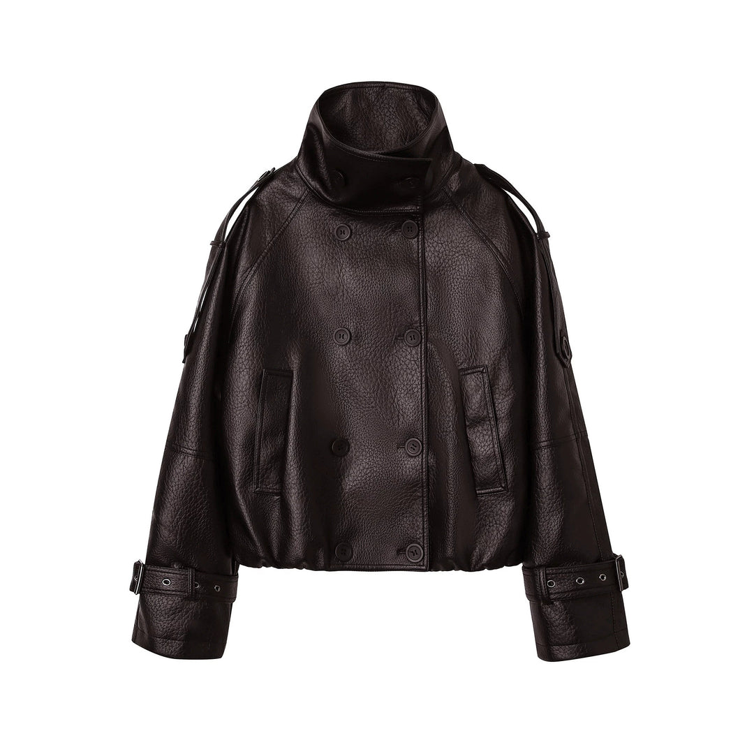 Damen Modische Oversized Lederjacke Echo Archiv