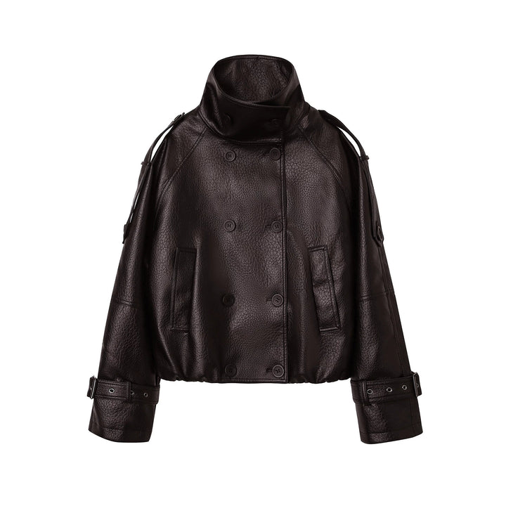 Damen Modische Oversized Lederjacke Echo Archiv