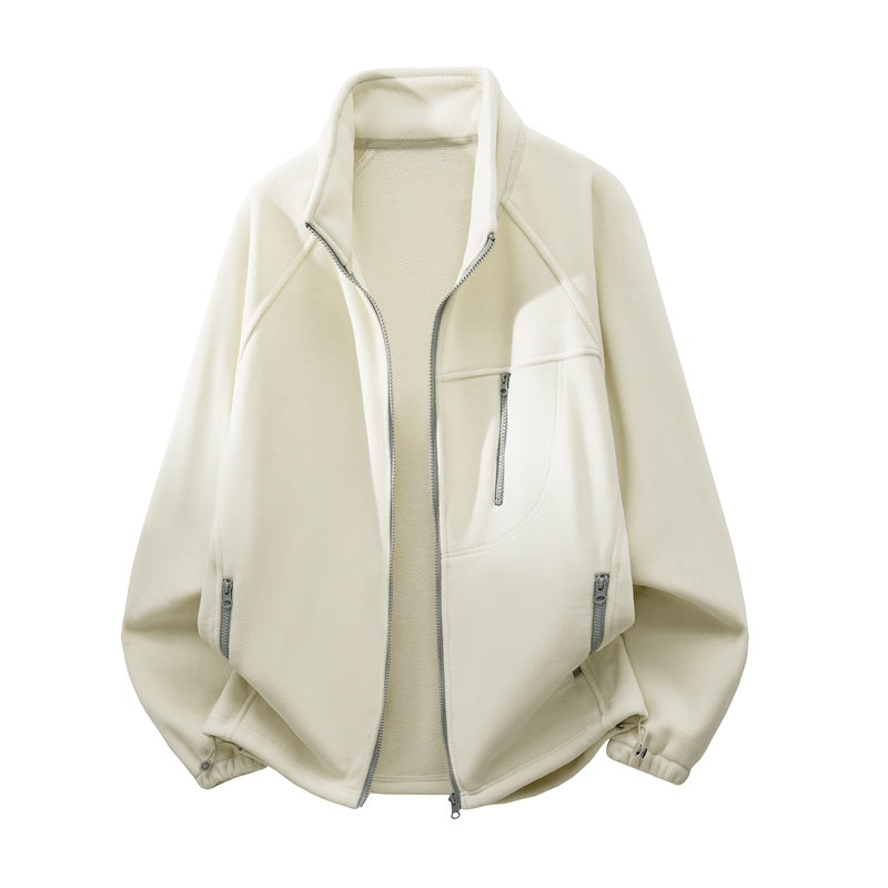 Unisex Leichte Fleecejacke mit Stehkragen, Raglanärmeln und multiplen Reißverschlusstaschen Echo Archiv