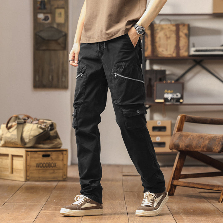 Herren robuste Cargo-Hose mit vielseitigen Taschen und verstellbarem Bund Echoarchiv
