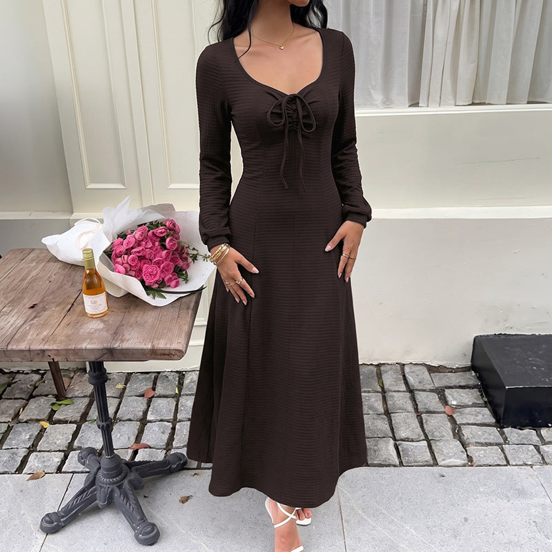 Damen Modisches Maxikleid mit gerafftem Ausschnitt Echo Archiv