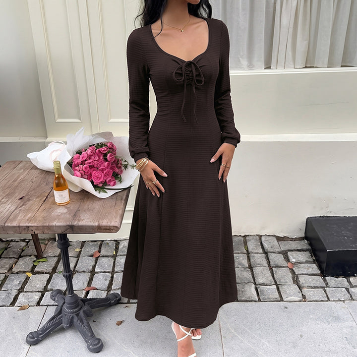 Damen Modisches Maxikleid mit gerafftem Ausschnitt Echo Archiv