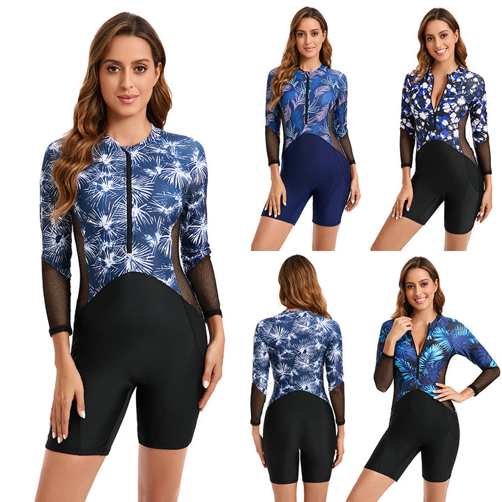 Damen Sportlicher Rashguard mit Netzdetails Echo Archiv