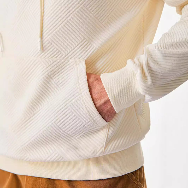 Herren Kapuzenpullover mit strukturiertem Design und praktischer Kängurutasche Echoarchiv