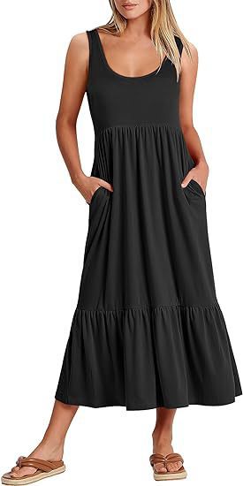 Damen Maxikleid mit fließendem Rock und praktischen Taschen Echo Archiv