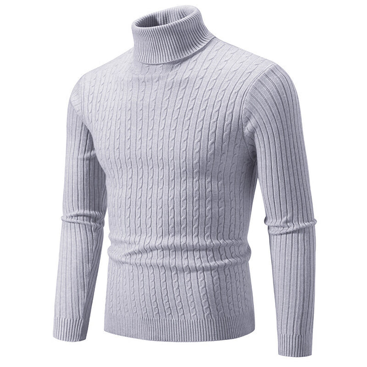 Herren nan Rollkragenpullover mit Zopfstrick und schlanker Passform Echo Archiv