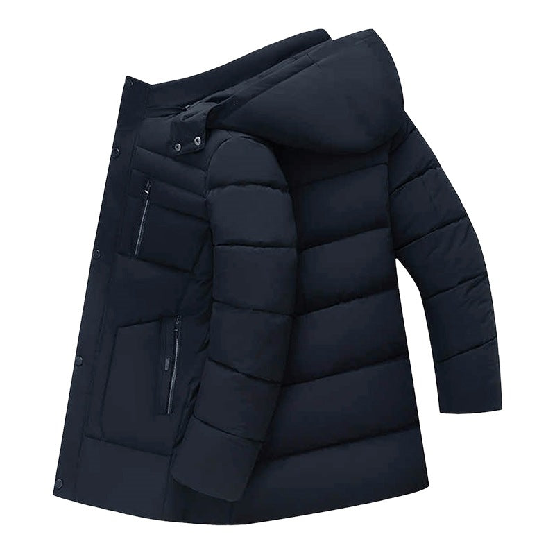 Herren Wattierte Parka-Jacke mit Kapuze, Teddyfutter & winddichter Isolierung Echoarchiv