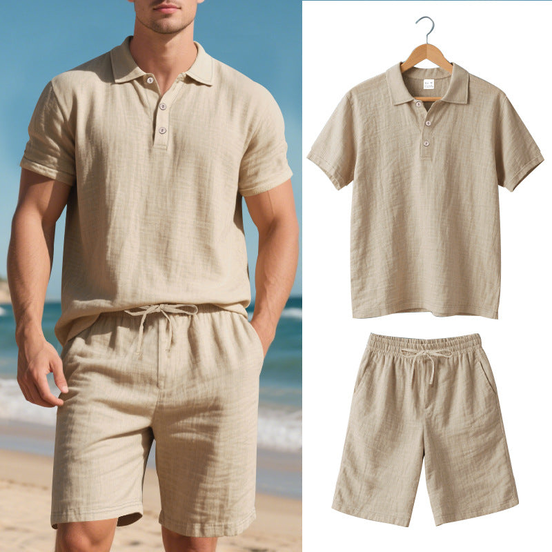 Herren lässiges Poloshirt und Shorts Set Echoarchiv