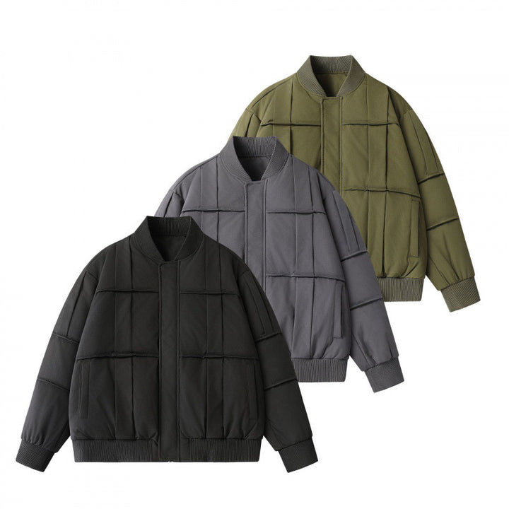 Unisex Boxy-wattierte Bomberjacke im Oversize-Cut mit geripptem Saum und Stehkragen Echo Archiv