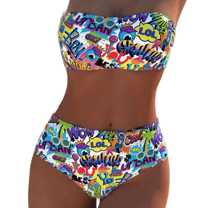 Damen Bikini-Set mit modernem Wickeldesign und lebhaftem Muster Echo Archiv