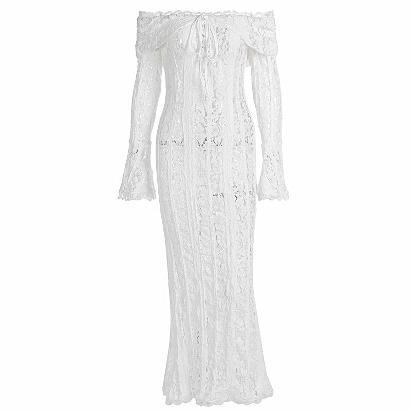 Damen Elegantes Spitzenkleid im figurbetonten Schnitt mit Off-Shoulder Design Echo Archiv