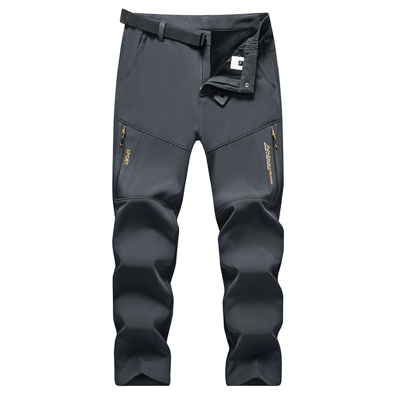 Herren Softshell-Outdoorhose mit integriertem Gürtel, knievorformten Verstärkungen und Reißverschlusstaschen Echoarchiv