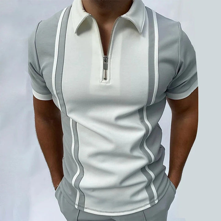 Herren Poloshirt mit modischem Reißverschluss und sportlichem Design Echoarchiv