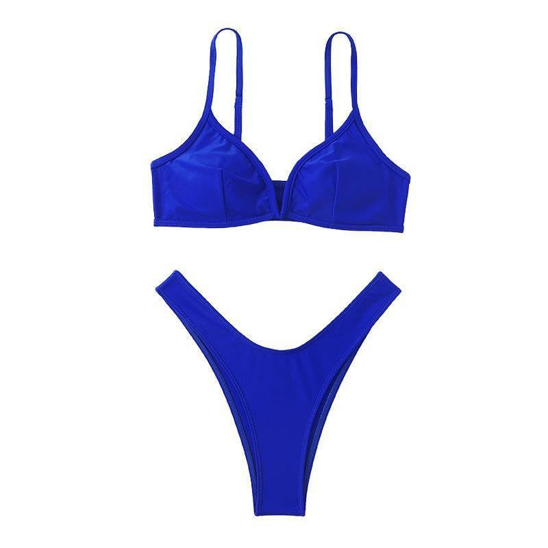 Damen Triangel-Bikini mit tiefem V-Ausschnitt und elastischem Taillenschnitt Echo Archiv
