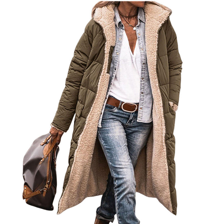 Damen lange, gefütterte Winterjacke mit Fleece-Futter Echoarchiv