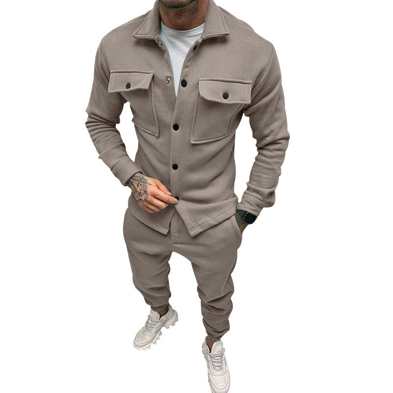Herren Utility-Overshirt aus French-Terry mit Pattentaschen und Druckknopfverschluss Echoarchiv