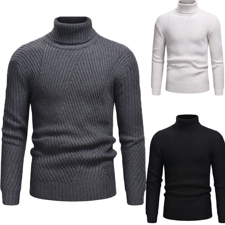 Herren Hochwertiger Rollkragenpullover im strukturierten Design Echoarchiv
