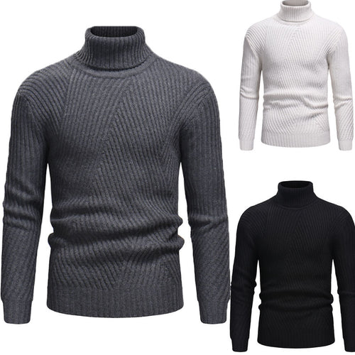 Herren Hochwertiger Rollkragenpullover im strukturierten Design Echoarchiv