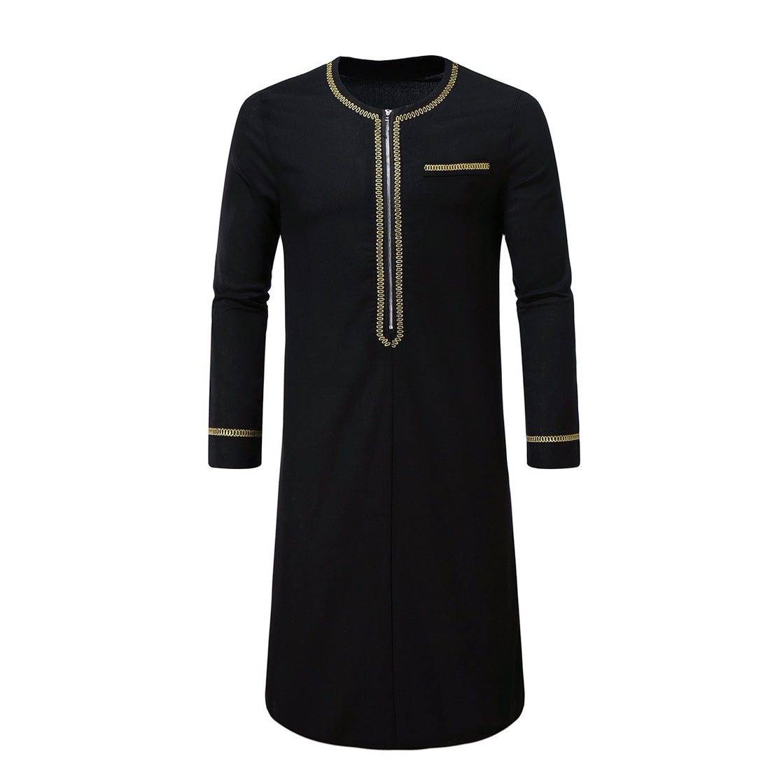 Herren elegantes Tunika-Kleid mit feinen Stickdetails – Tianoro