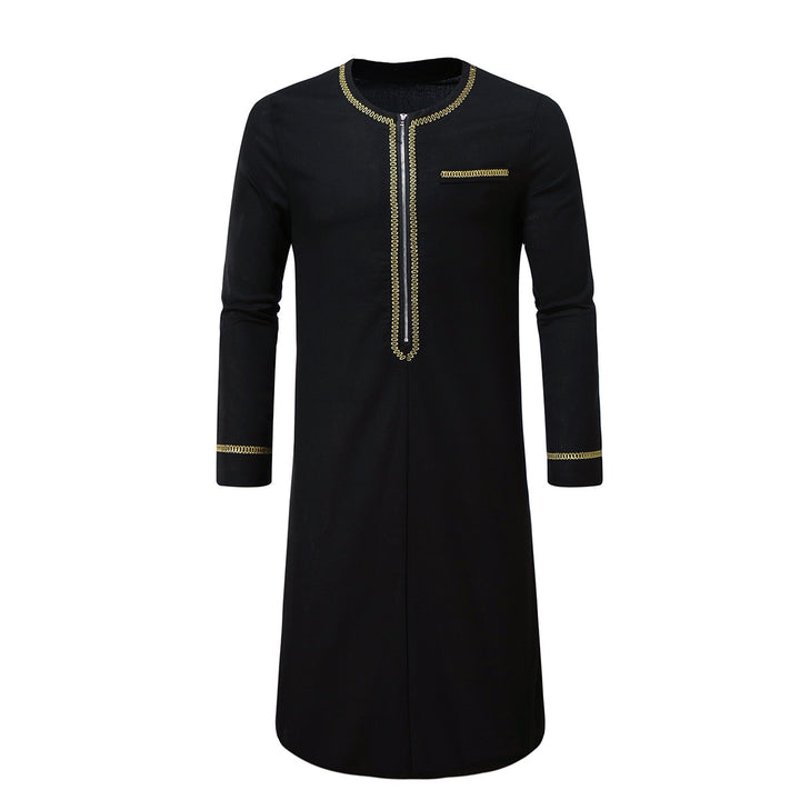 Herren elegantes Tunika-Kleid mit feinen Stickdetails Echoarchiv