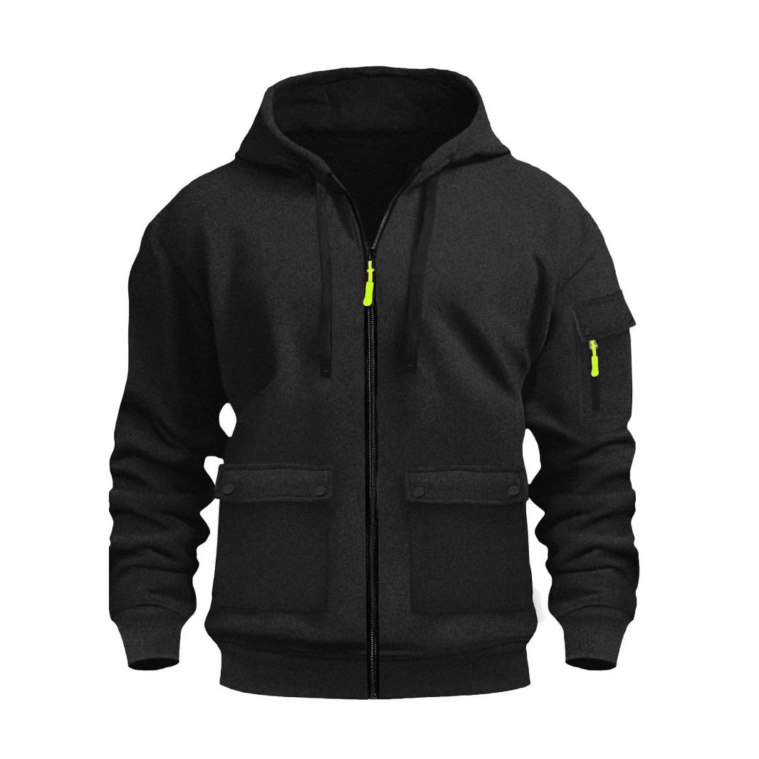 Herren funktionale Kapuzenjacke mit mehreren Taschen Echoarchiv