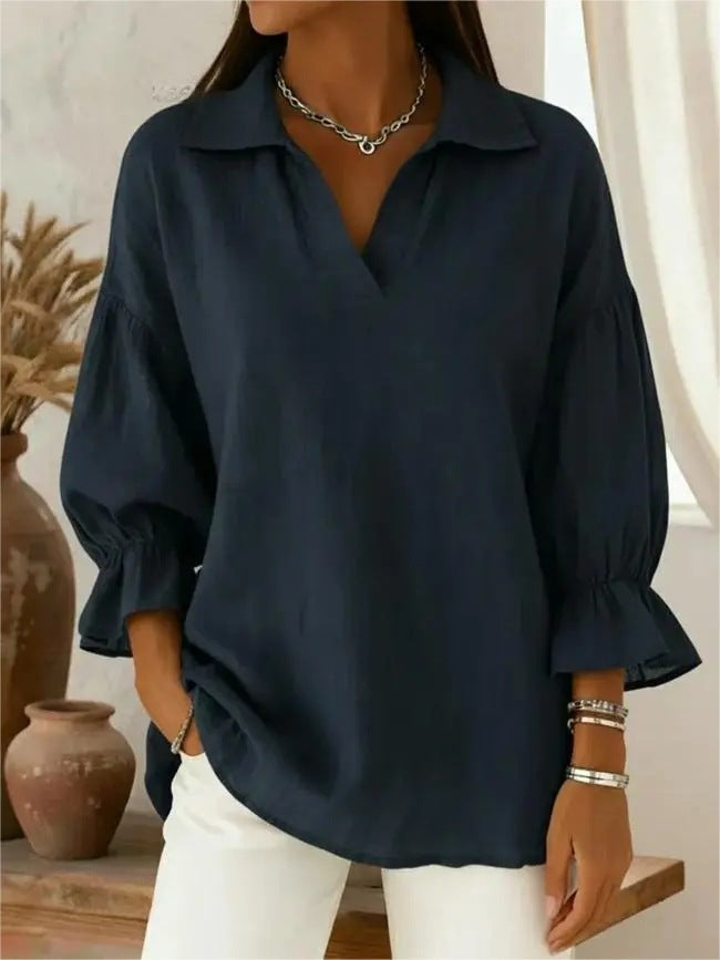 Damen Lässige und elegante Bluse mit weiten Ärmeln Echo Archiv