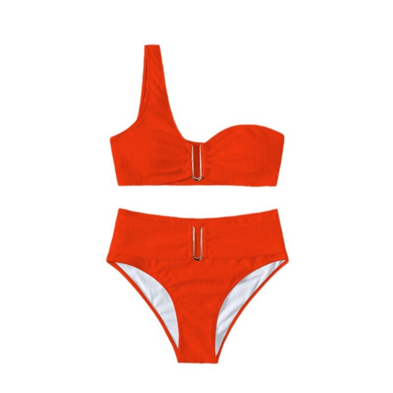 Damen High-Waist Bikini mit geschmackvollem Goldakzent Echo Archiv