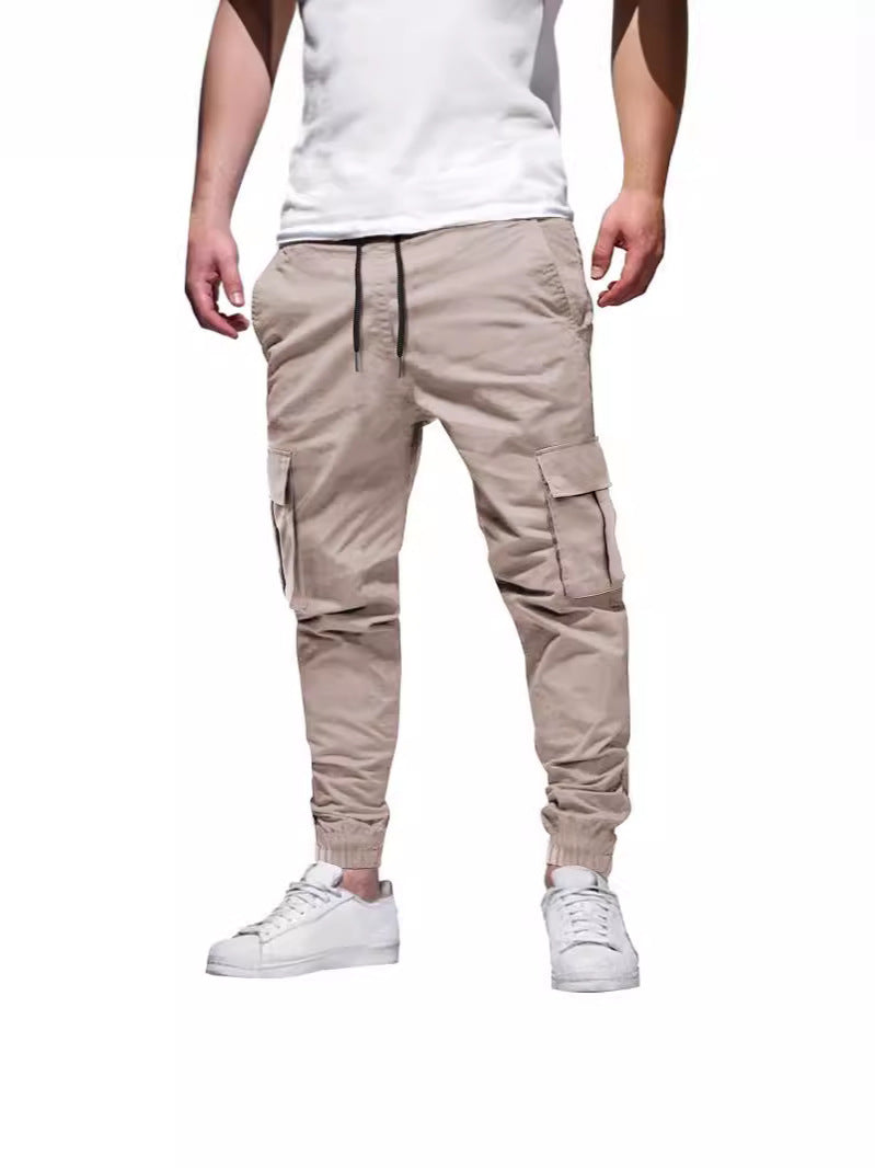 Herren lässige Cargo-Hose mit elastischem Bund und praktischen Taschen Echoarchiv