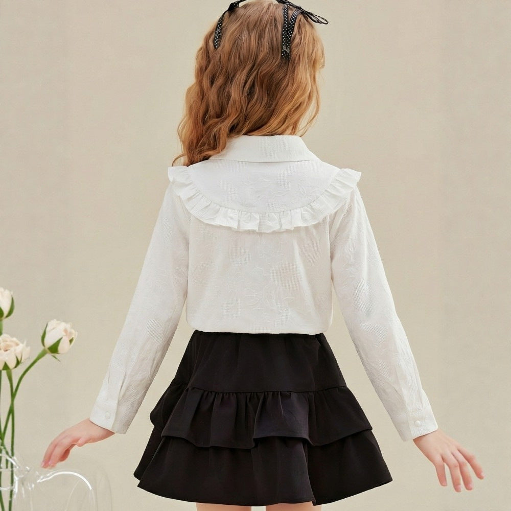 Mädchen Bluse mit Rüschenkragen Echo Archiv