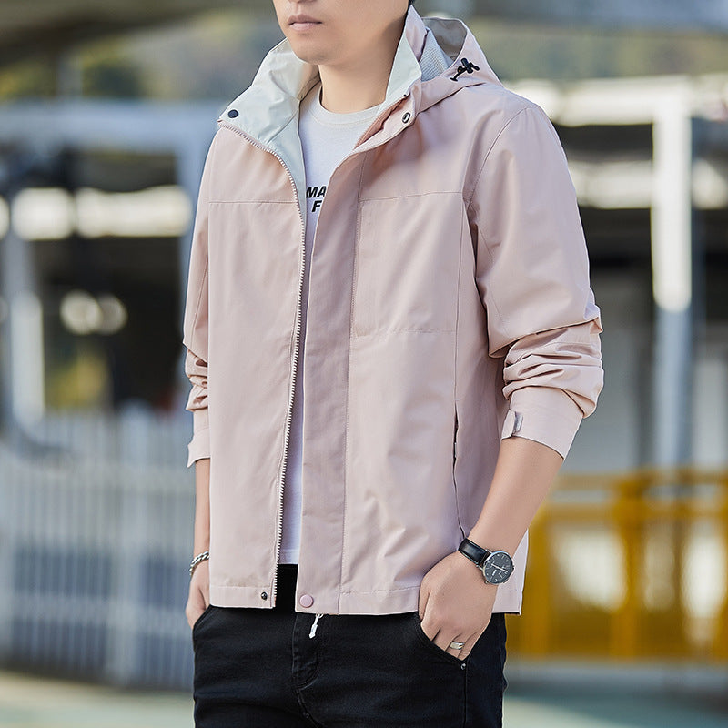 Herren leichte Windjacke mit verstellbarem Kragen und praktischen Taschen Echoarchiv