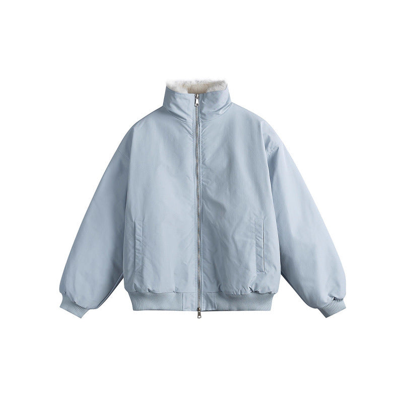 Damen Kurze Boxy-Steppjacke mit hohem Schalkragen, Teddykragen und elastischen Rippbündchen Echo Archiv