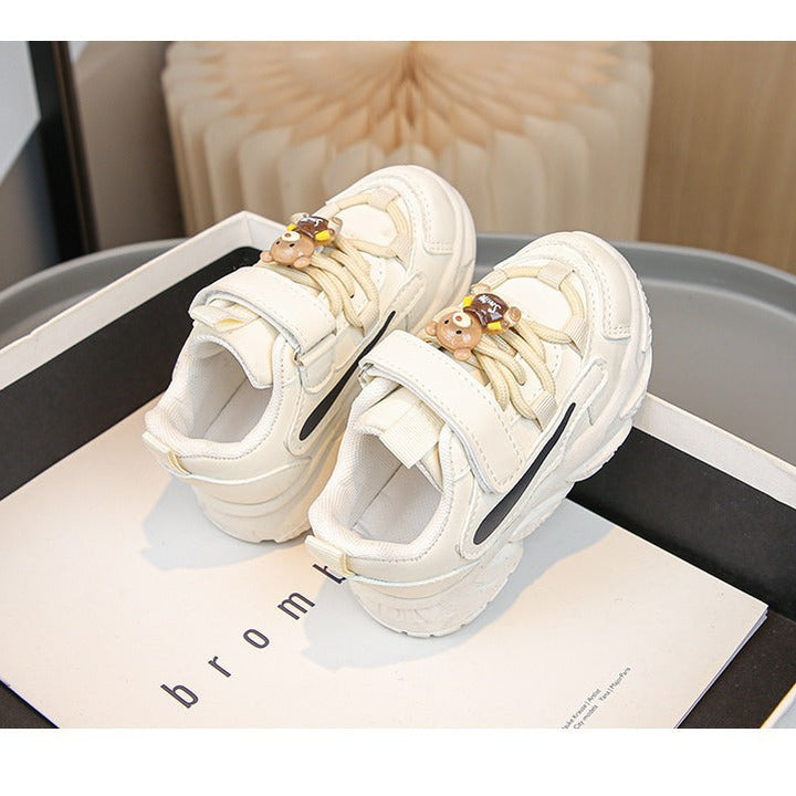 Damen Sportliche Kindersneaker mit niedlichen Tierapplikationen und hochelastischem Klettverschluss Echo Archiv