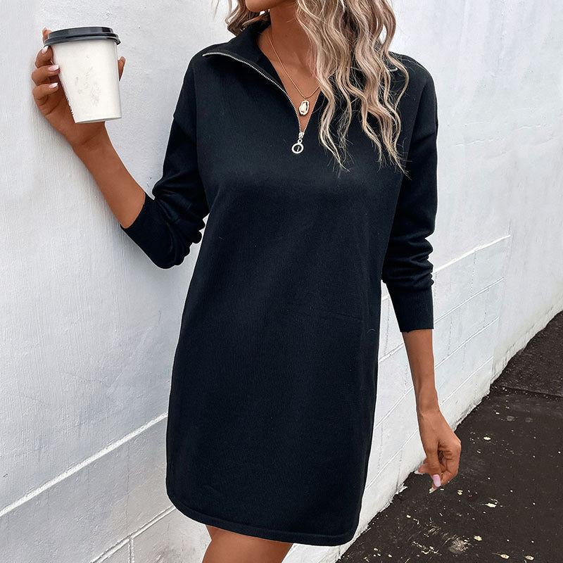 Damen Sportlicher Pulloverkleid mit Reißverschluss Echo Archiv