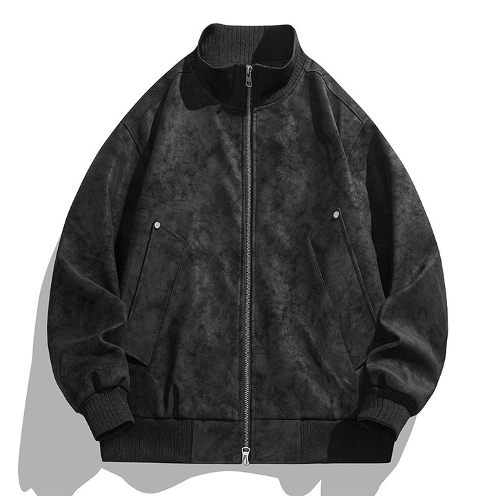 Herren Oversized Wildlederoptik-Bomberjacke mit Stehkragen und gerippten Bündchen Echo Archiv