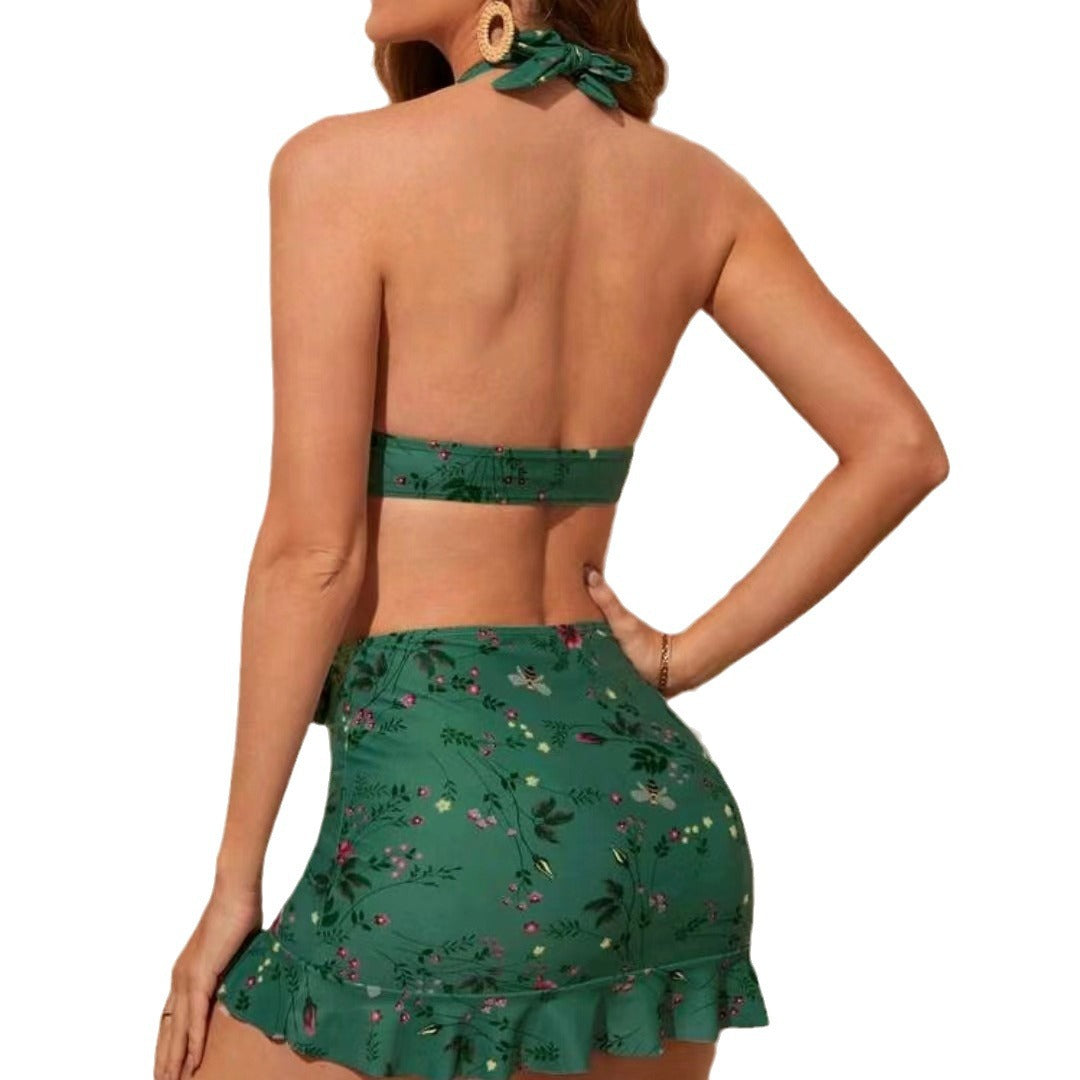 Damen Floral Print Bikini-Set mit Wickelröckchen Echo Archiv