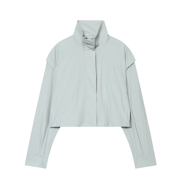 Damen Gekürzte technische Stehkragenjacke mit verdeckter Front Echo Archiv