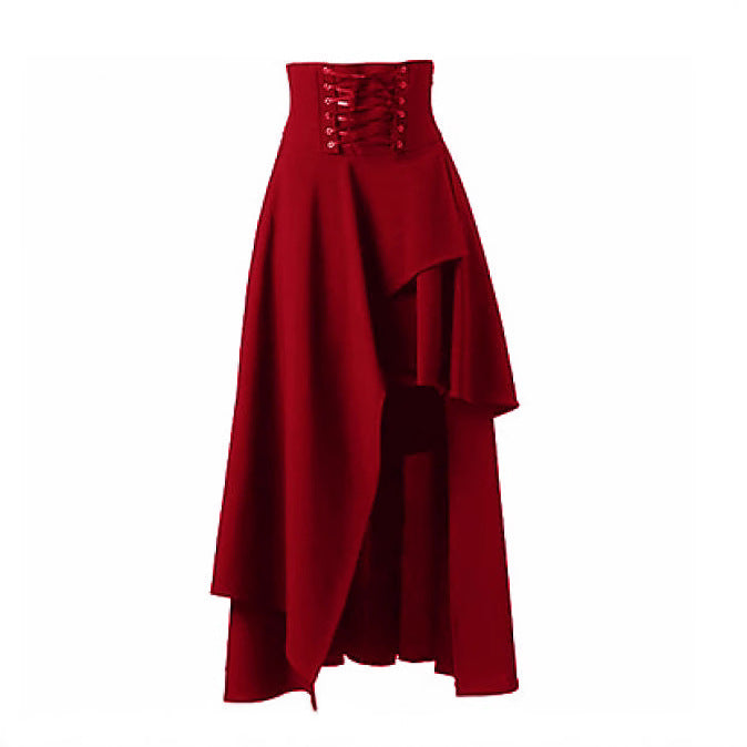 Damen Eleganter asymmetrischer Rock mit Schnürung Echoarchiv