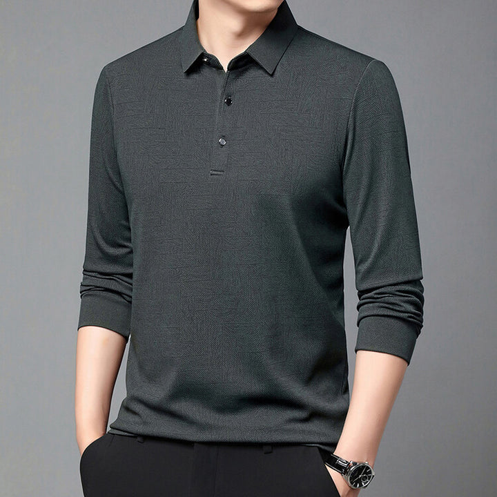 Herren elegante Langarmbluse mit strukturiertem Design Echoarchiv