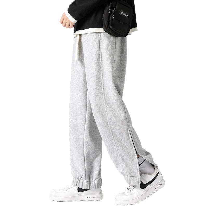 Herren weite Jogginghose mit seitlichem Reißverschluss‑Schlitz, elastischem Bund & Kordelzug Echo Archiv