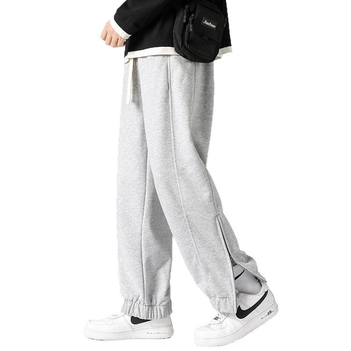 Herren weite Jogginghose mit seitlichem Reißverschluss‑Schlitz, elastischem Bund & Kordelzug Echo Archiv