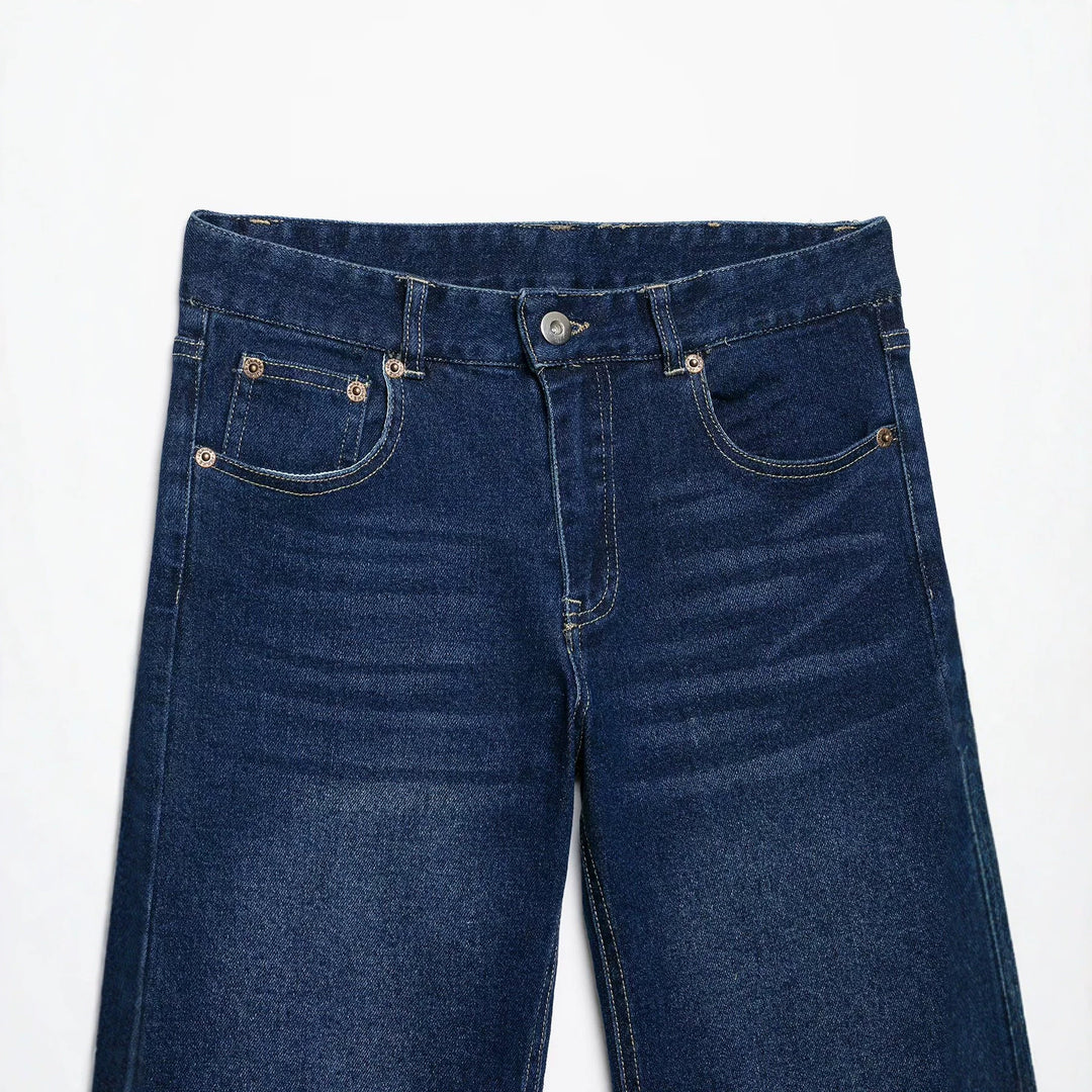 Damen Weite Cropped-Denim-Culotte im 5-Pocket-Design Echo Archiv