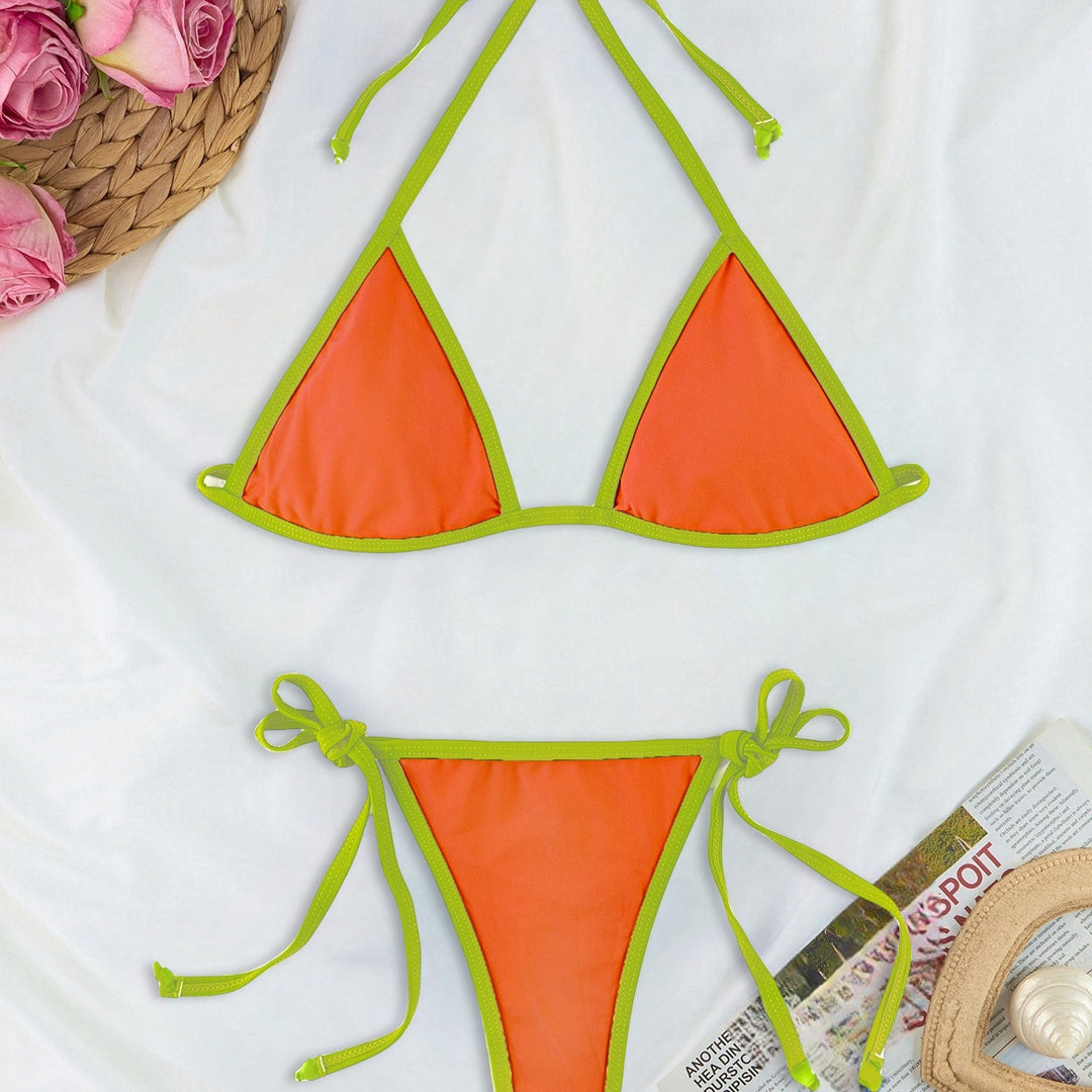 Damen Triangel-Bikini-Set mit individuell anpassbarem Kordelzug Echo Archiv