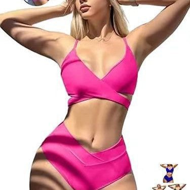 Damen Hoch tailliertes Bikini-Set mit elegantem Wickeldesign Echo Archiv