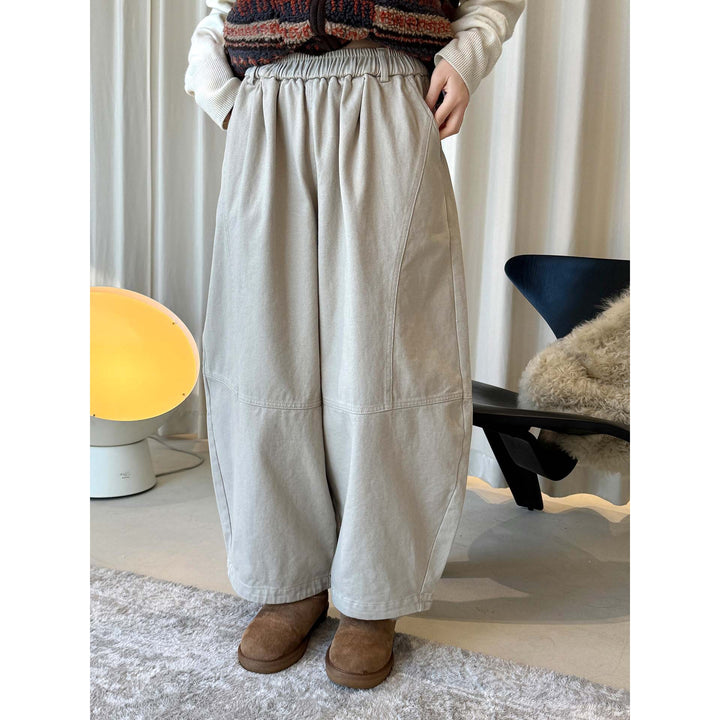 Damen Weite Baumwoll‑Twill Culotte mit hohem Elastbund und legerer Silhouette Echoarchiv