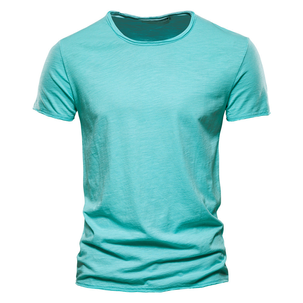 Herren nan leichtes Baumwolljersey Kurzarmshirt mit V-Ausschnitt und schmaler Passform Echo Archiv
