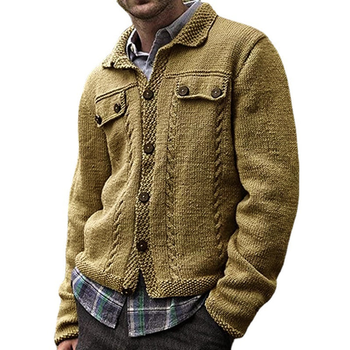 Herren Strickjacke mit Zopfmuster und praktischen Taschen Echoarchiv