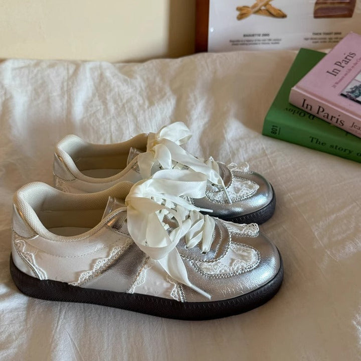 Damen modische Sneakers mit edlem Satinband Echo Archiv