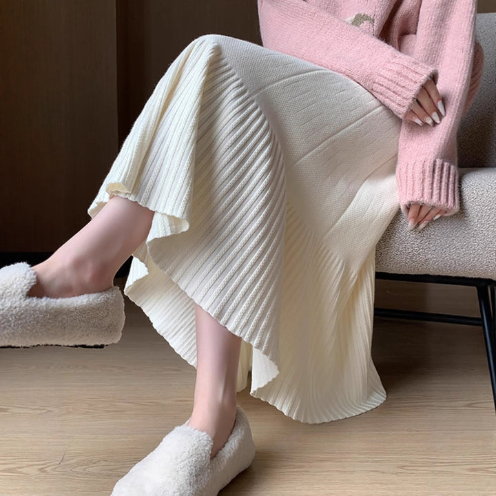 Damen Plissierter Midi-Rock aus weichem Material Echo Archiv
